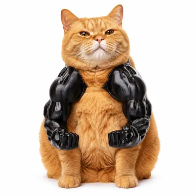 Cat Muscle Arms Hilarious 3D Printed Costume  Comfy Pet Shoulder Attachment For Feline Cosplay. Lightweight PLA Toy