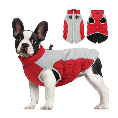 Dog Cold Weather Coats - Cozy Waterproof Windproof Reversible Winter Dog Jacket, Thick Padded Warm Coat