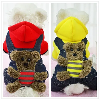 Dog hooded four-legged padded coat
