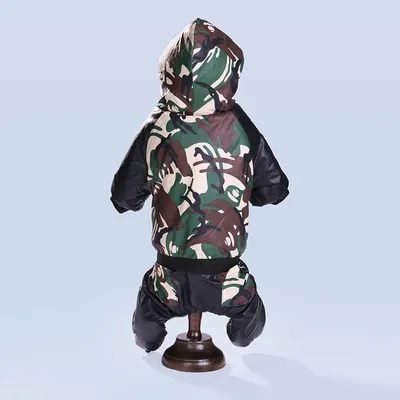 Pet Clothes Autumn Winter Camouflage Hooded Pet Clothing
