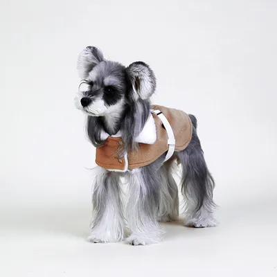 British-style Plush Schnauzer Greyhound Fashion Warm Cloak Coat