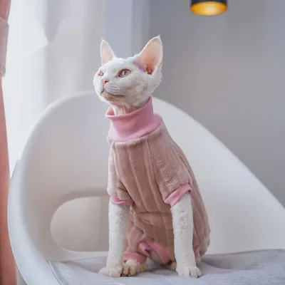 Hairless Cat Warm Thickened Soft Fleece-lined Comfortable Long-sleeve