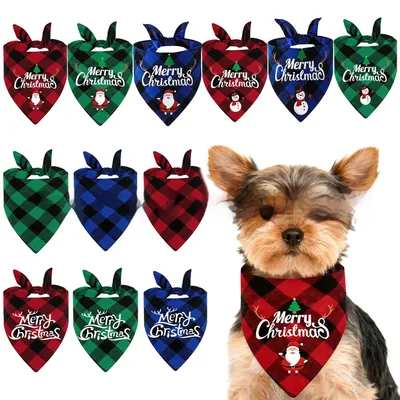Wan Christmas Pet Triangle Plaid