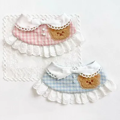 Cute Cat And Dog Bibs Pet Lace Fabric