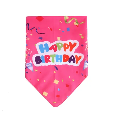 Cute Polyester Pet Birthday Triangle Scarf