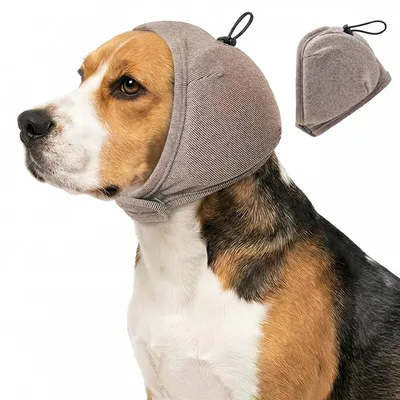 Quiet Ears For Dogs - Adjustable Ear Covers For Noise, No Shake Dog Head Wrap, Dog Calming Hood For Thunder, Lightning, Fireworks, Dralon Fabric And Thickened Soundproof Cotton