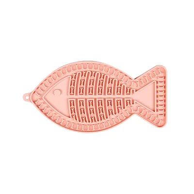 Cat Lick Mat Slow Feeder Fish Shape Food Grade Silicone