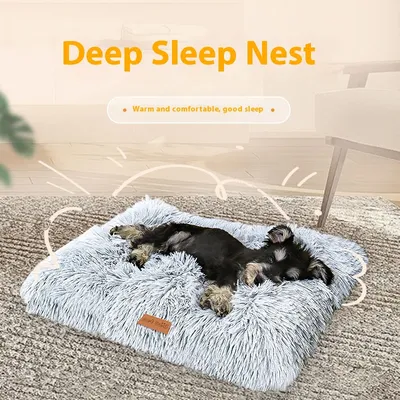 Autumn And Winter Thick Warm Pet Cushion Mat Cat Kennel Breathable Comfortable Plush Mattress Special