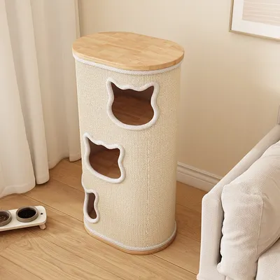 All-in-one Solid Wood Cat Tree Suitable For All Four Seasons
