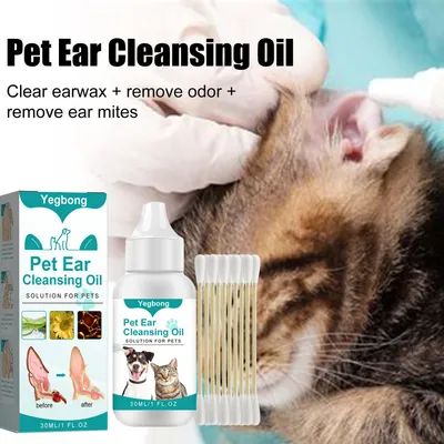 Cat And Dog Ear Cleaning Solution Removes Ear Mites And Parasites