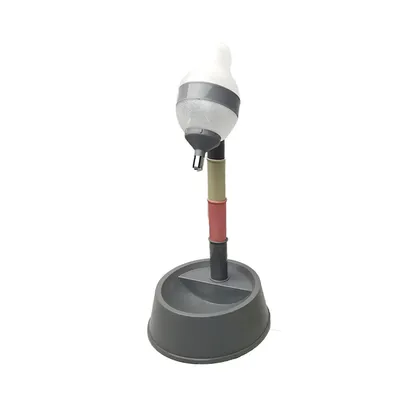 Standing Cat Water Dispenser Multipurpose Adjustable Height Automatic Dog Water Bottle Dispenser For Cats Dogs Pets Deep Gray Bottom