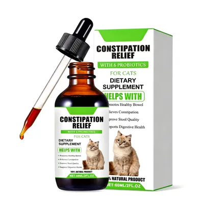 Cat Constipation Relief Probiotic Drops, Natural Digestive Support Supplement For Cats, Boost Nutrient Absorption & Appetite