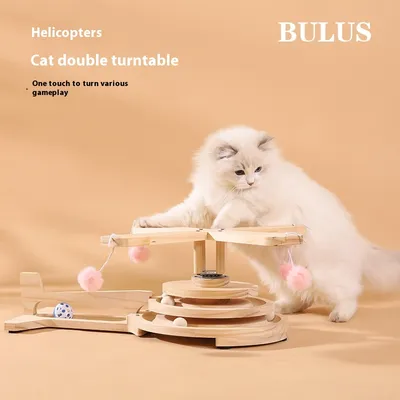 Cat Scratch Board Toy Turntable Cat Teasing Ball Self-Hi Relieving Stuffy-shaped Baby Cat Suit Pet Supplies