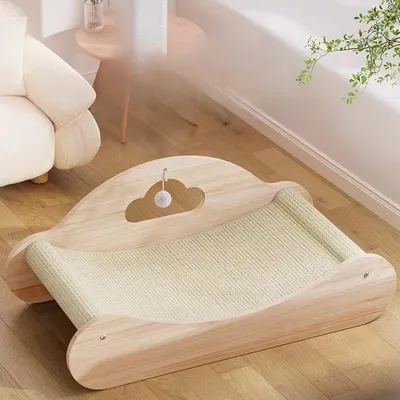 Sisal Large Cat Scratcher Bed, Comfy Chaise Lounge For Cats  Rest Scratch Play, Protects Furniture, Durable, Horizontal, No-Mess