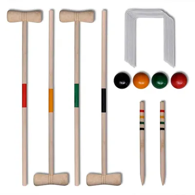  Croquet set, wooden, for 4 players