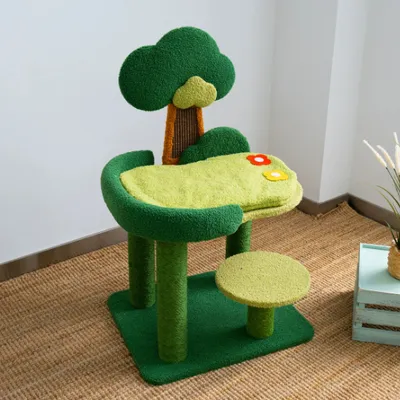 Cartoon-style Large Bed Cat Tree And Climbing Frame All In Onecat House For Climbing