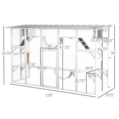 Cat Window Box , Large Catio With Shelves & Bridges, Outside Enclosure For Multiple Cats, Multiple Packages Shipped. Please Pay Attention To The Dimensions And Weight In The Details.