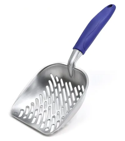 Cat Litter Scoop, Kitty Metal Scooper, Heavy Duty Aluminum Deep Sifter With Long Handle, Rustproof Durable Kitten Poop Shovel For Travel & Small Litter Box