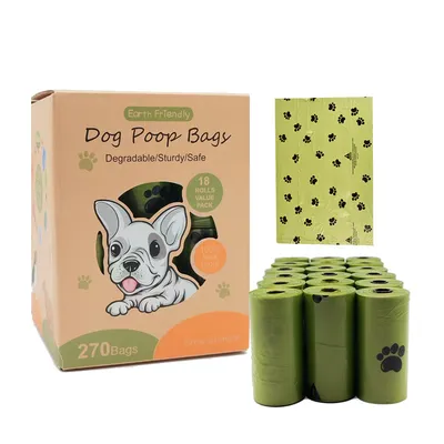 Biodegradable Dog Poop Bags Rolls 270 Count Scented, Leak Proof And Extra Thick Waste Bag Refill, Large Dog Bags For Poop  Green Eco-Friendly Oxobiodegradable Waste Disposal Refills