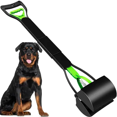 31in Pooper Scooper, Foldable Dog Pooper Scooper With Unbreakable Material And Durable Spring For Grass And Gravel