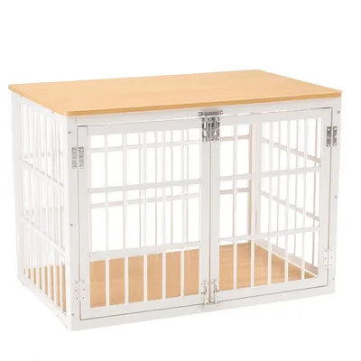 Sturdy Dog Crate Furniture, Heavy Duty Kennel For Large & Medium Dogs, Indoor Use