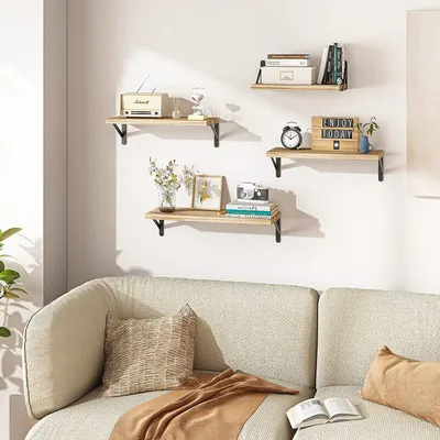 Solid Wood Flat Partition Wooden Wall Shelf