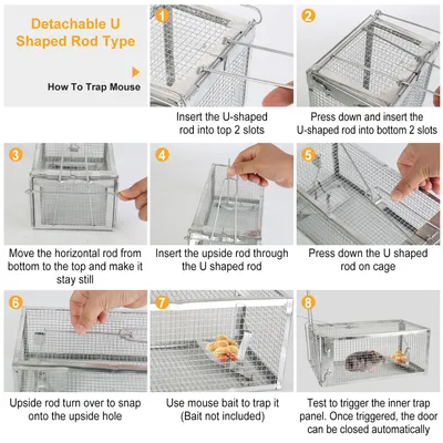 Humane Live Animal Trap, Galvanized Steel Mouse Cage Trap With Sensitive Gravity Pedal, Escape-Proof Design, Reusable Rodent Catcher For Home Yard Garage Restaurant