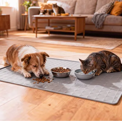 Silicone Pet Mat Waterproof And Stain-resistant For Cats And Dogs