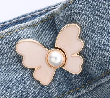 Butterfly waist buckle-alloy-beige-1 pair