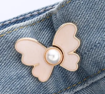 Butterfly waist buckle-alloy-beige-1 pair
