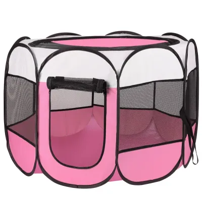 Portable Foldable Pet Playpen Exercise Pen Kennel Removable Zipper Top And Bottom Water Resistant Indoor Outdoor Use For Dogs Cats Other Pets