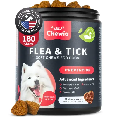 Dog Flea And Tick Treatment Chews FleaTick Prevention For Dogs Chewables Natural Dog Flea & Tick Control Soft Treats Immune Support Supplement CANNOT Be Listed For Sale On Amazon