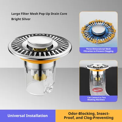 Deodorant basin bounce core-all silver-304 stainless steel + copper core +ABS-1 piece