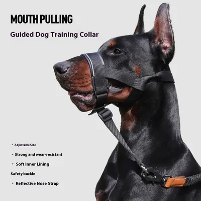 Traction Anti-biteanti-bark Mouth Traction Leather Adjustable Medium Large Dog Mouth Cover