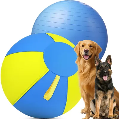 Herding Ball For Dogs, 25 Inch Large Dog Ball Toy With Handles, Anti Burst Interactive Toy For Large Breeds, German Shepherds, Rottweilers, Agility Training Exercise