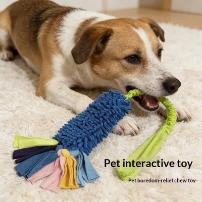 Pet Plush Teething And Teeth Cleaning Chew Resistant Rope Dog Interactive Boredom Busting Pet Toy