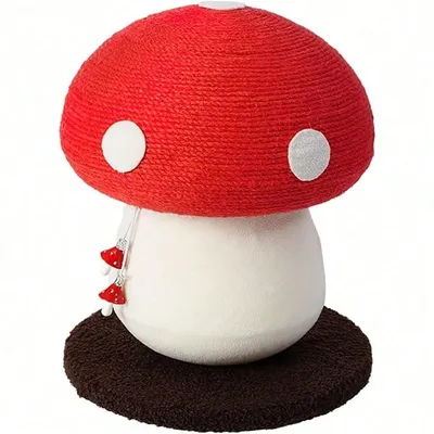 Mushroom Cat Scratching Post Unique Design, Sisal Wrapped, Ideal For Medium And Small Cats, No Assembly Required Cat Stuff Cat Tree Tower Cat Toys