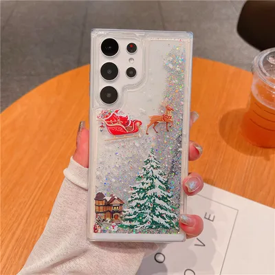 6 Christmas Quicksand Suitable For Phone Case Cartoon Soft Edge