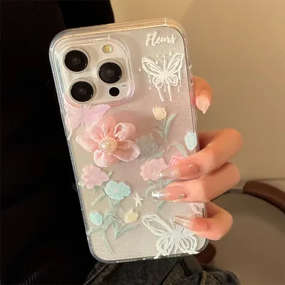 3D Rose Flower Oil Painting Phone Case