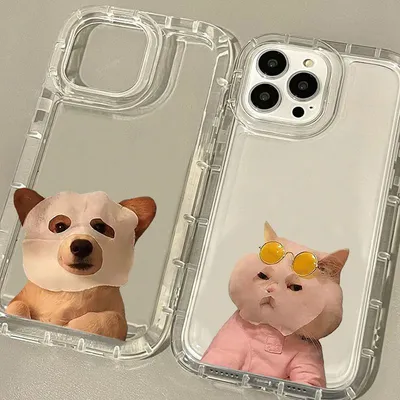 Cute Dog Themed Phone Case Transparent Air Bag Soft Case