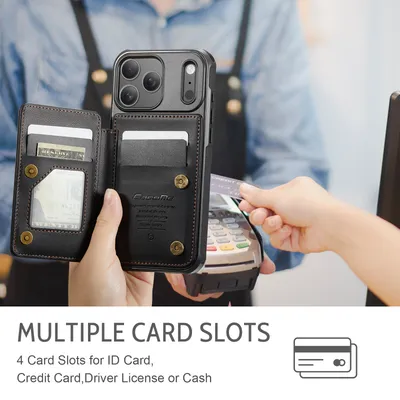 Flip Phone Case With Card Slot Protective Leather Case For Anti Scan Design