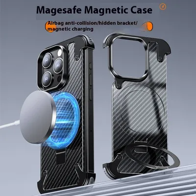 16Promax Phone Case YILI Shell Carbon Fiber Magnetic Bracket Protective Cover