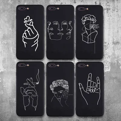 Abstract Lover Face Black Soft TPU Matte Case Fundas Coque Cover For