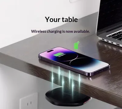 Universal Long-Range Wireless Under-Desk Hidden Charging Dock