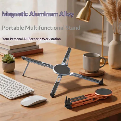 Portable Multifunctional New Magnetic Aluminum Alloy Phone Stand