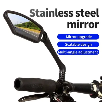 Adjustable Stainless Steel Bicycle Rearview Mirror With Reflective Surface