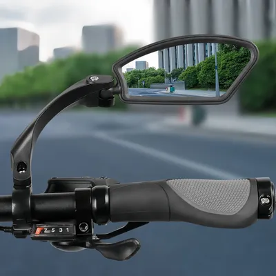 Mountain Bike Bicycle Rearview Mirror Rotaty Diamond Road Handlebar Bicycle Rear View Glass Cycling Fits Hybrid Recumbent Bike Urban Bicycle