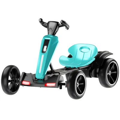 12V Electric Kids Pedal Go Kart,Folder Go Kart,Outdoor Ride On Toy With Adjustable Seat,4 Non-Slip EVA Wheels For Boys And Girls For Age 3-6 Years Old