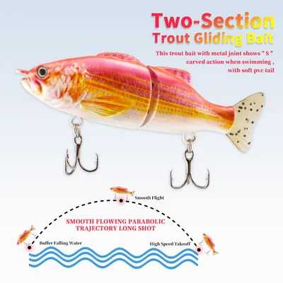 100mm PVC Soft Tail 2 Sections Simulation Bait ABS Plastic