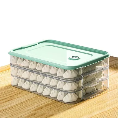 Dumpling Box-Nordic Green-Three bottoms and one cover-1 pack
